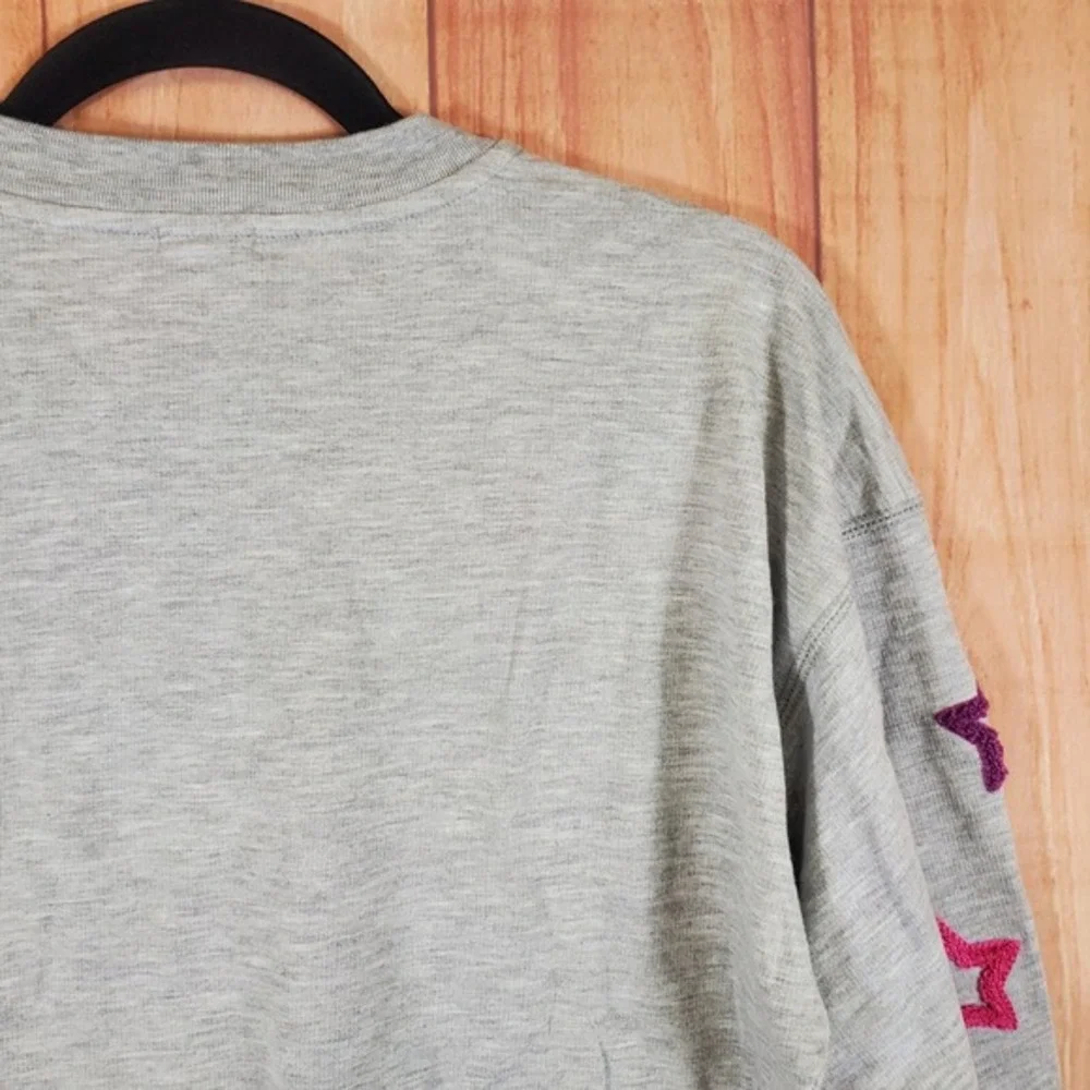 Splendid‎ Girls Sweatshirt 12 Heather Gray Cotton Pullover Heart Puff